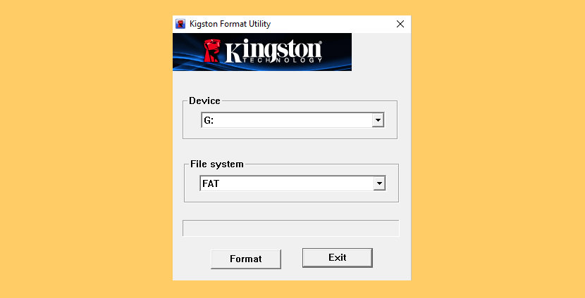 kingston format utility windows 10
